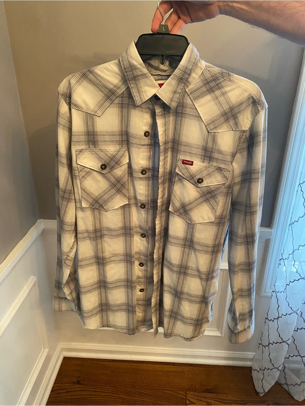 Levi's Gray & White Plaid Western Shirt